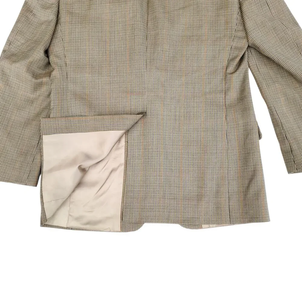 Vintage Bill Blass Ivy Prep Wool Houndstooth Blazer Jacket Sport Coat 38R? 40R?